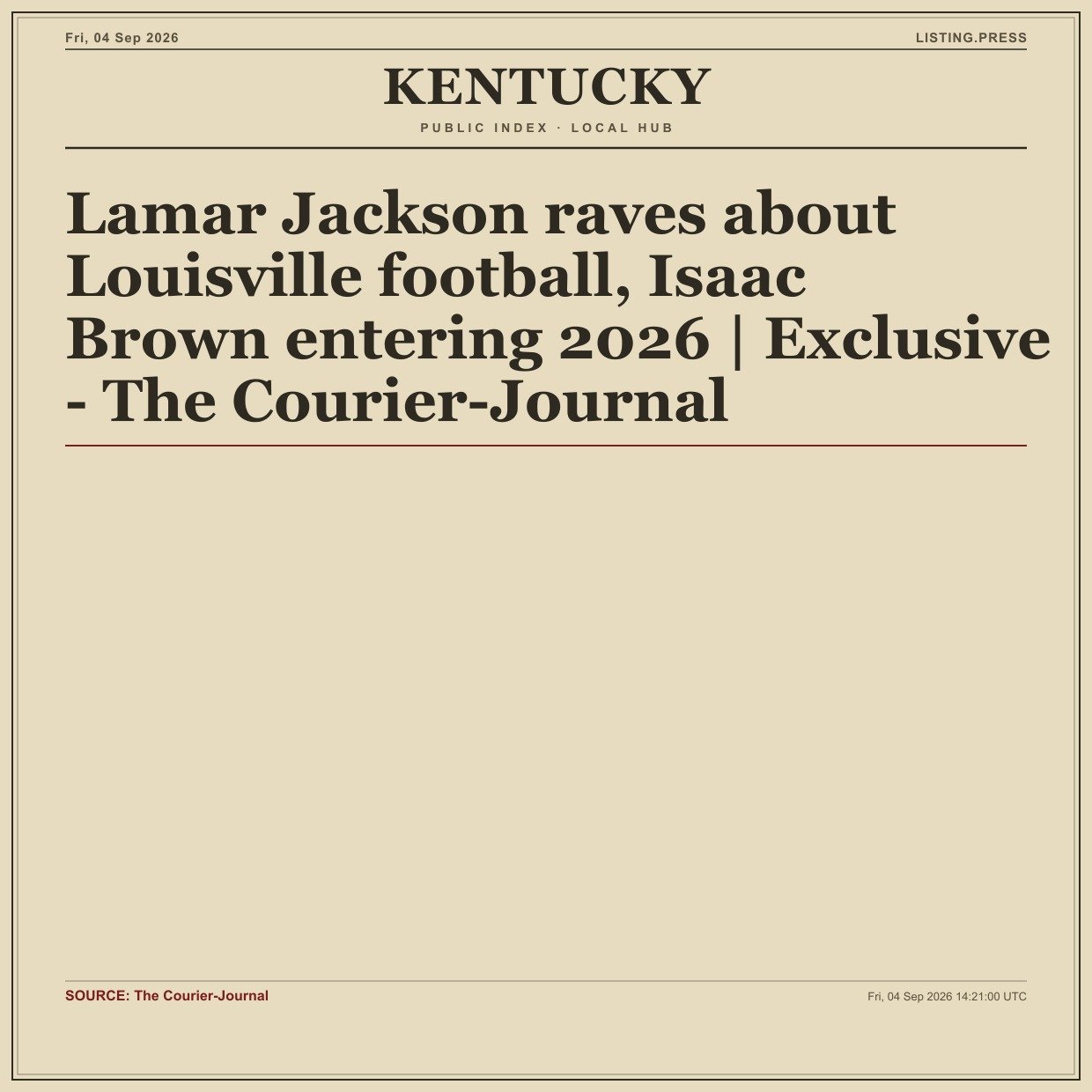 Lamar Jackson raves about Louisville football, Isaac Brown entering 2026 | Exclusive - The Courier-Journal