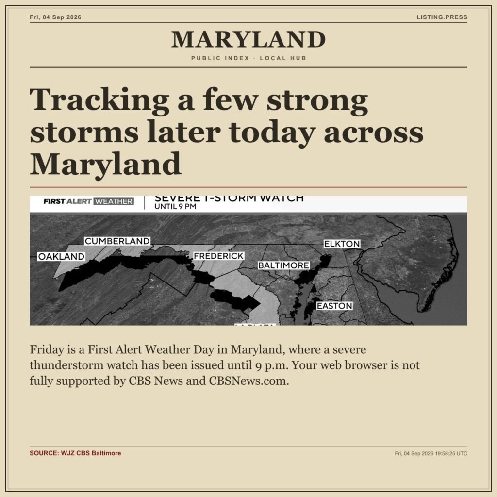 Tracking a few strong storms later today across Maryland