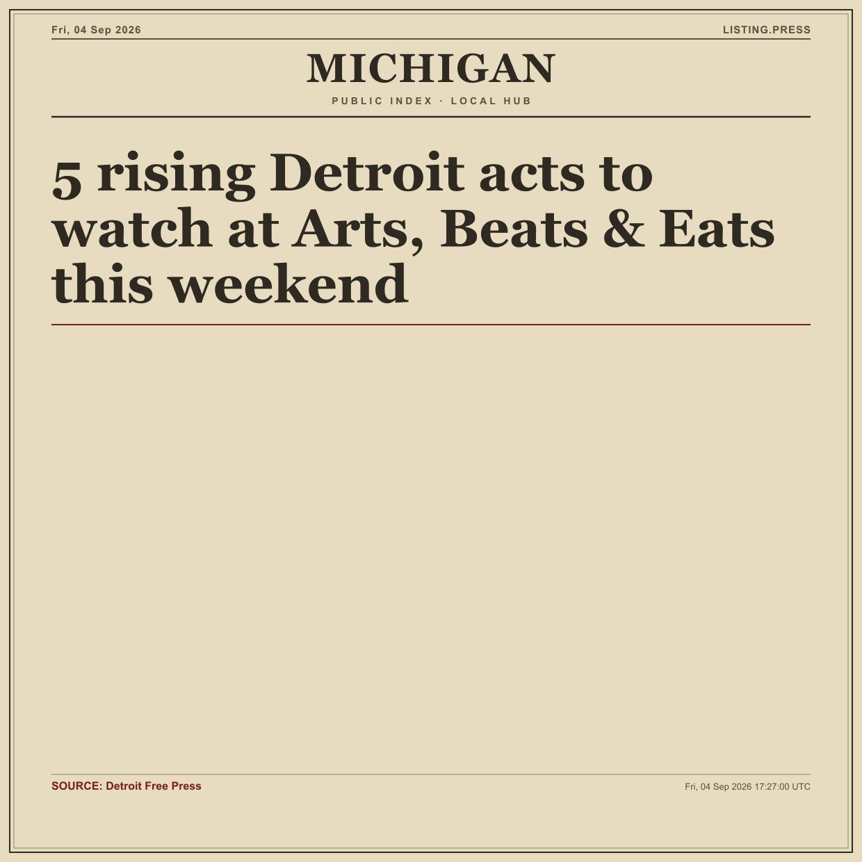 5 rising Detroit acts to watch at Arts, Beats & Eats this weekend