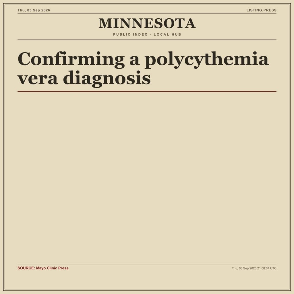 Confirming a polycythemia vera diagnosis