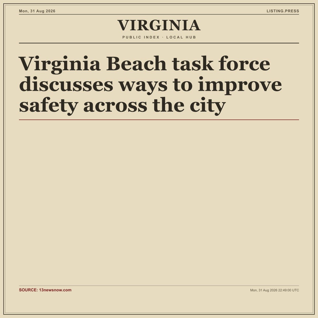 Virginia Beach task force discusses ways to improve safety across the city