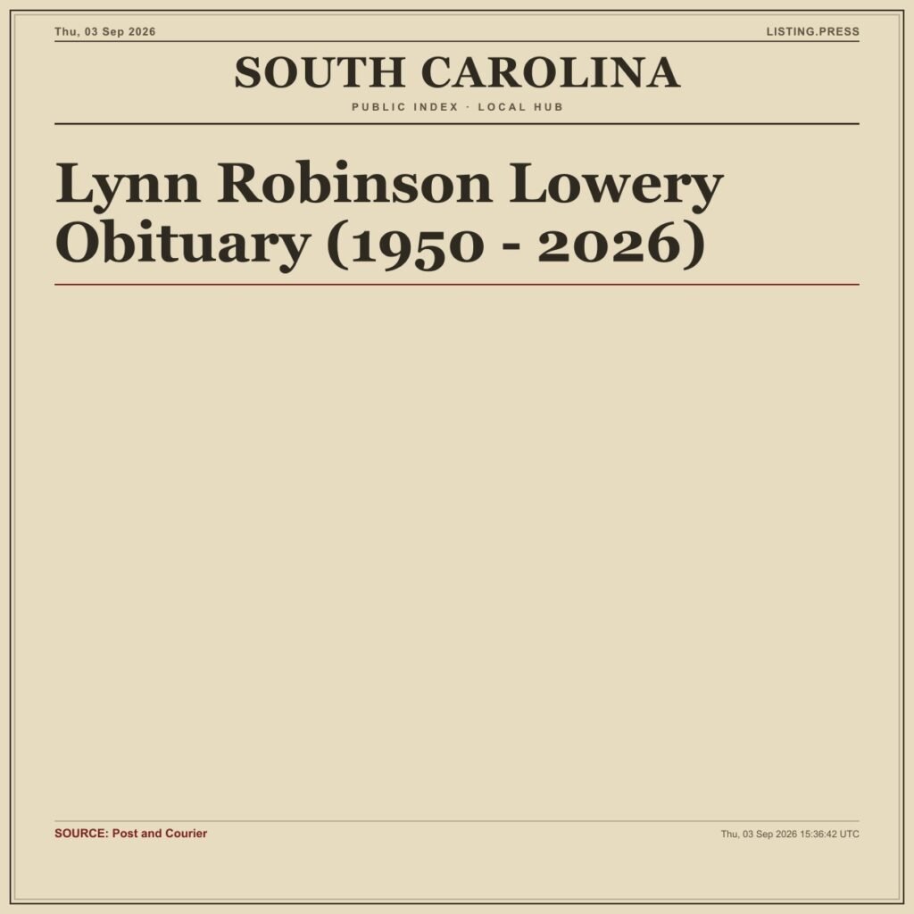 Lynn Robinson Lowery Obituary (1950 – 2026)