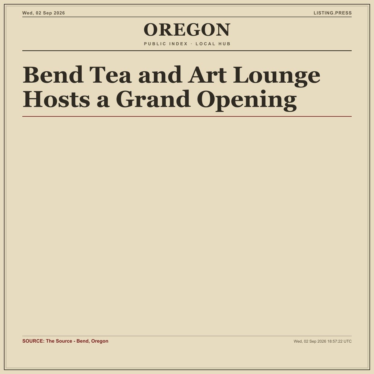 Bend Tea and Art Lounge Hosts a Grand Opening