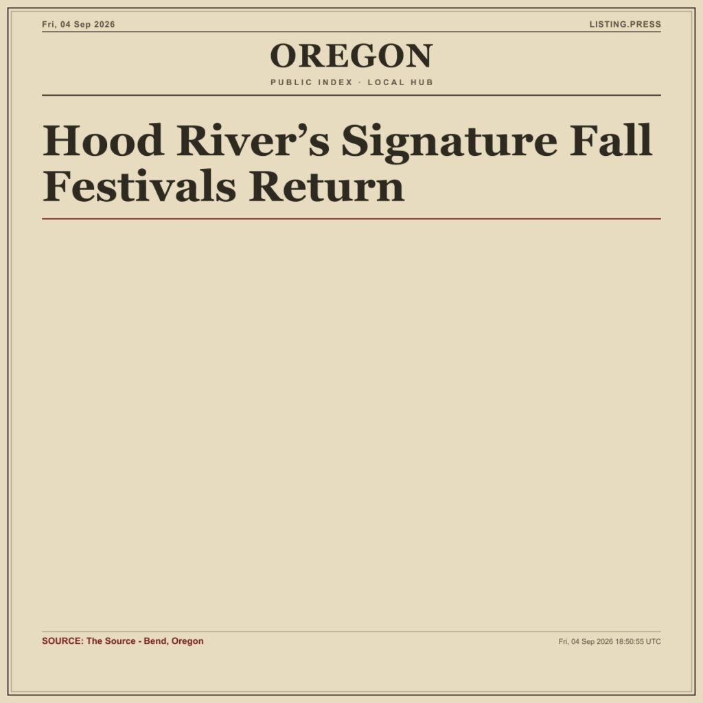 Hood River’s Signature Fall Festivals Return