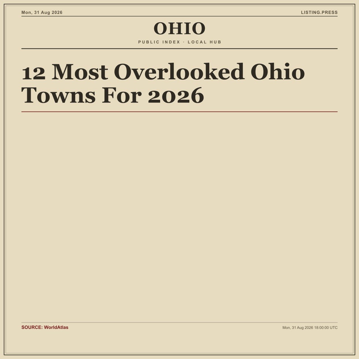 12 Most Overlooked Ohio Towns For 2026