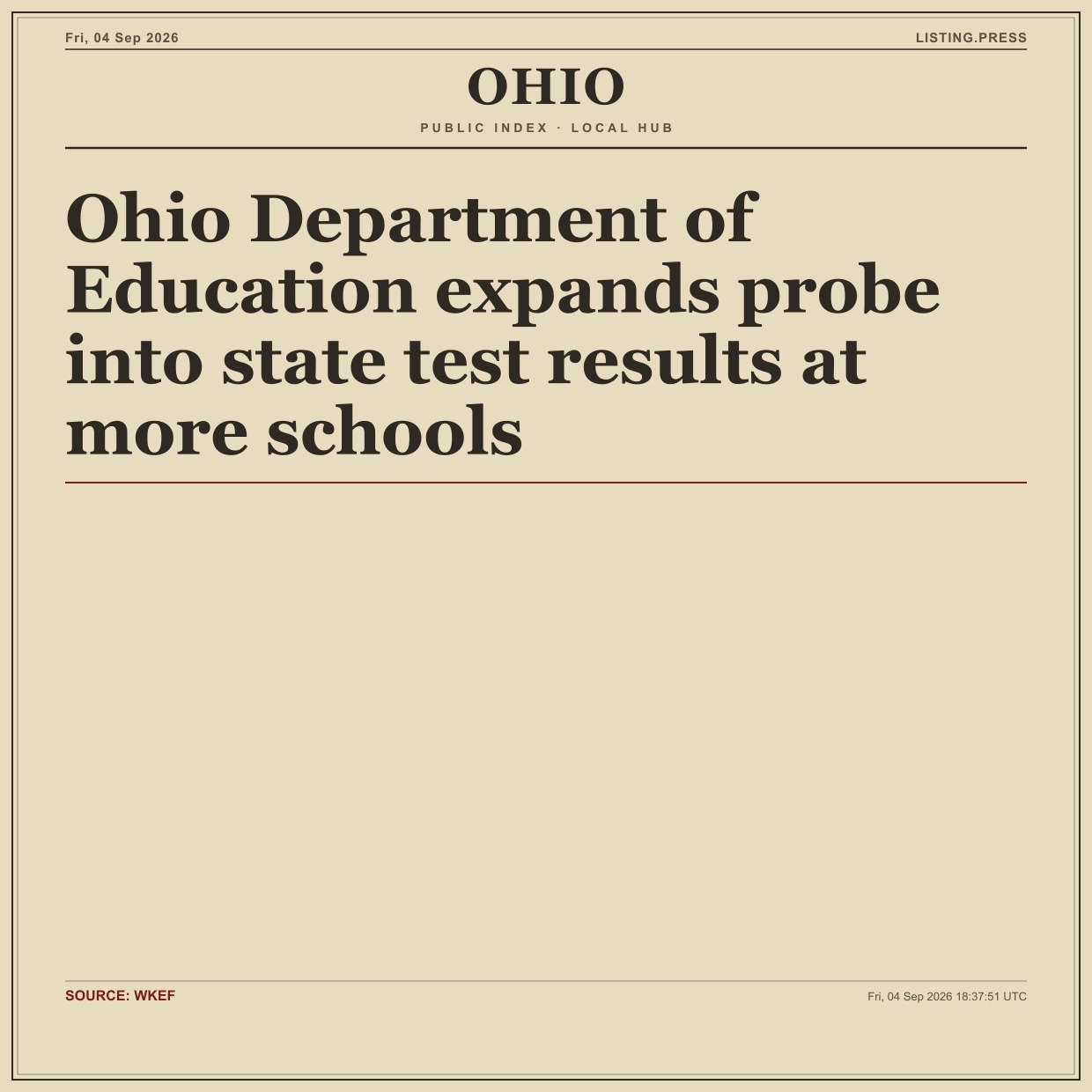 Ohio Department of Education expands probe into state test results at more schools