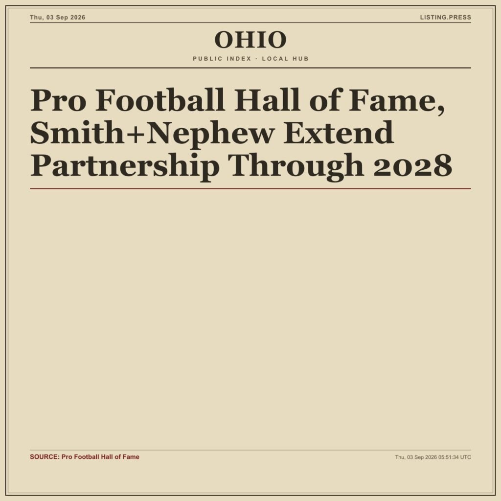 Pro Football Hall of Fame, Smith+Nephew Extend Partnership Through 2028
