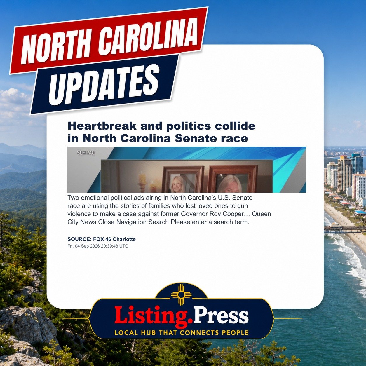 Heartbreak and politics collide in North Carolina Senate race