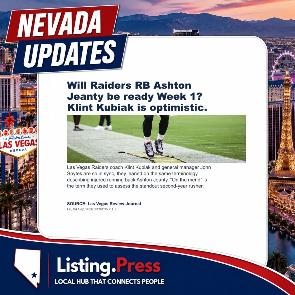 Will Raiders RB Ashton Jeanty be ready Week 1? Klint Kubiak is optimistic.