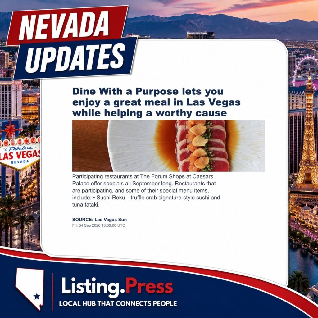 Dine With a Purpose lets you enjoy a great meal in Las Vegas while helping a worthy cause