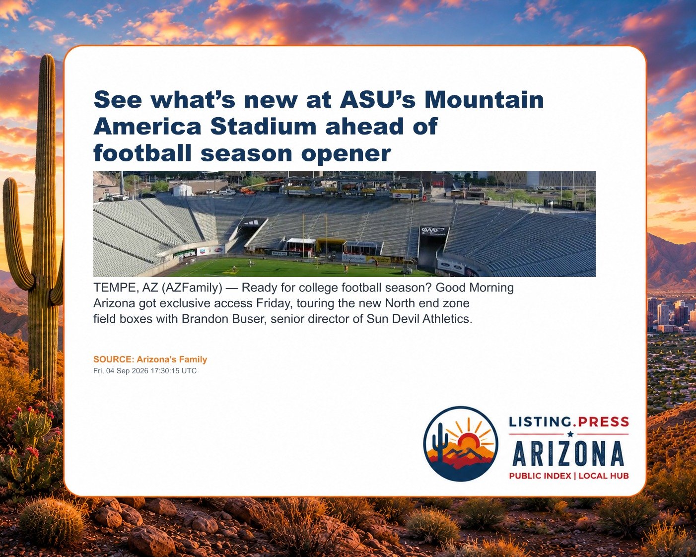 See what’s new at ASU’s Mountain America Stadium ahead of football season opener