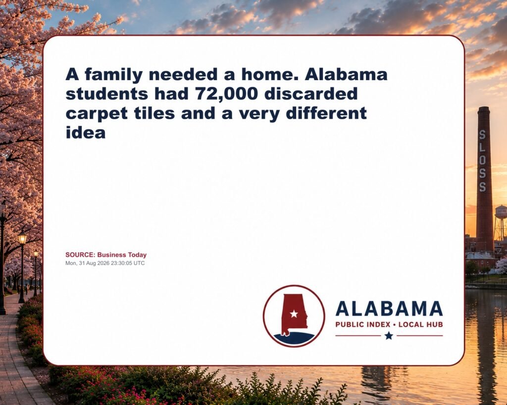 A family needed a home. Alabama students had 72,000 discarded carpet tiles and a very different idea
