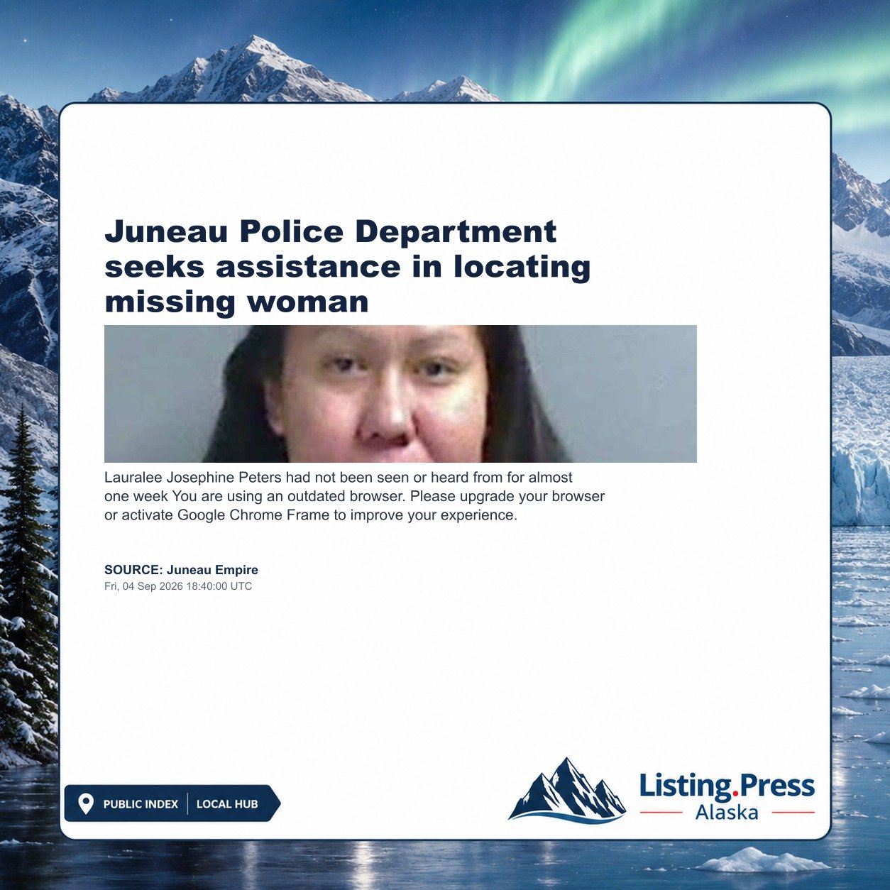 Juneau Police Department seeks assistance in locating missing woman