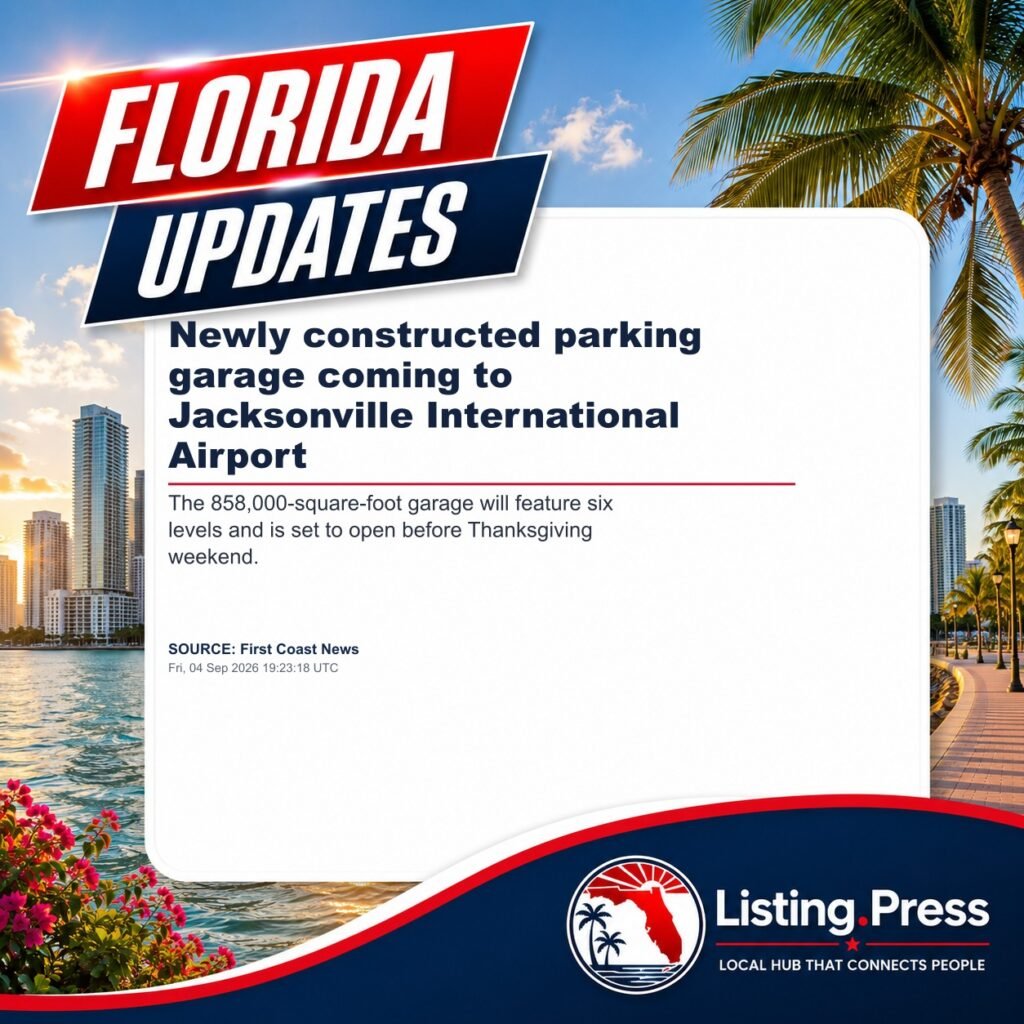 Newly constructed parking garage coming to Jacksonville International Airport
