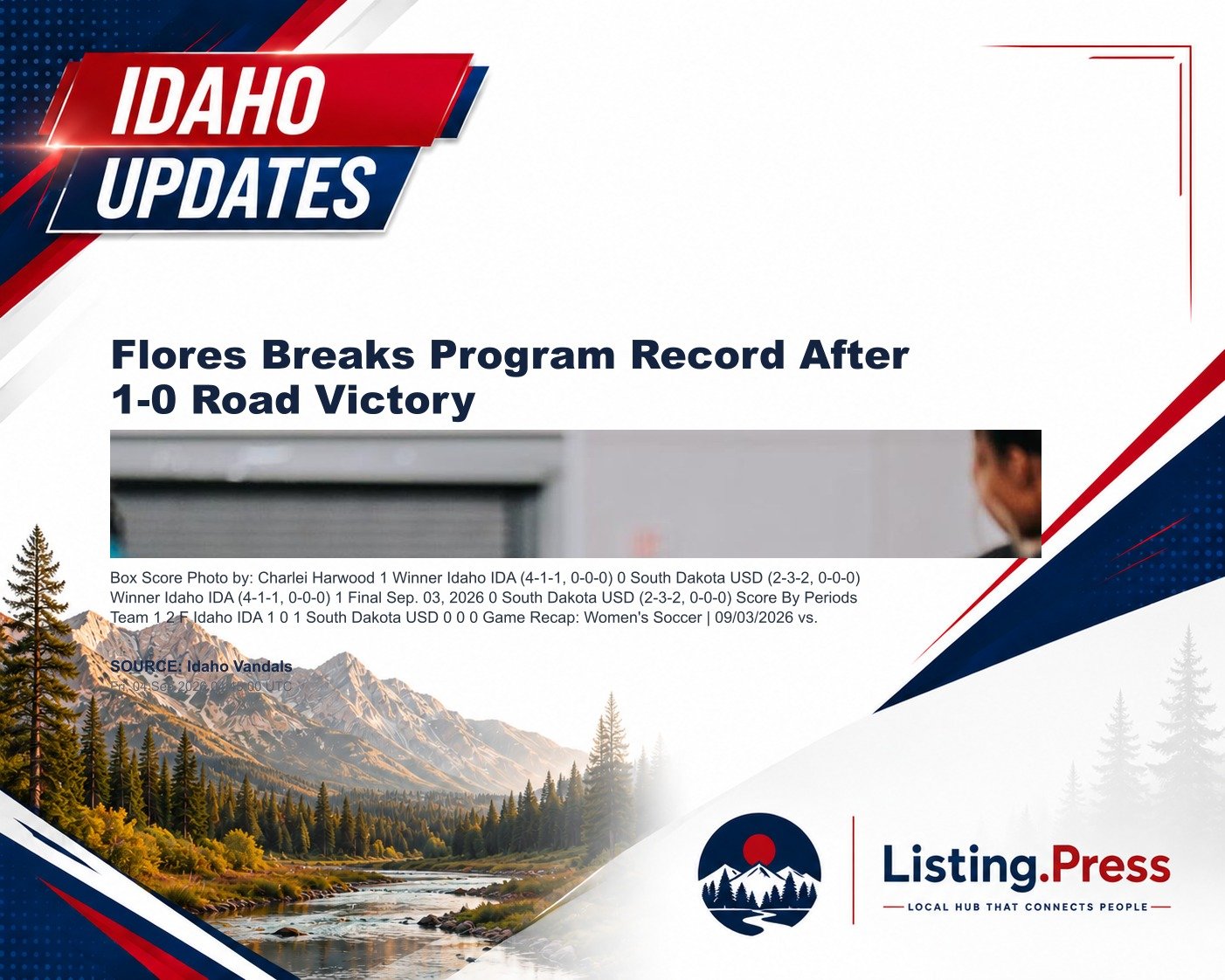 Flores Breaks Program Record After 1-0 Road Victory