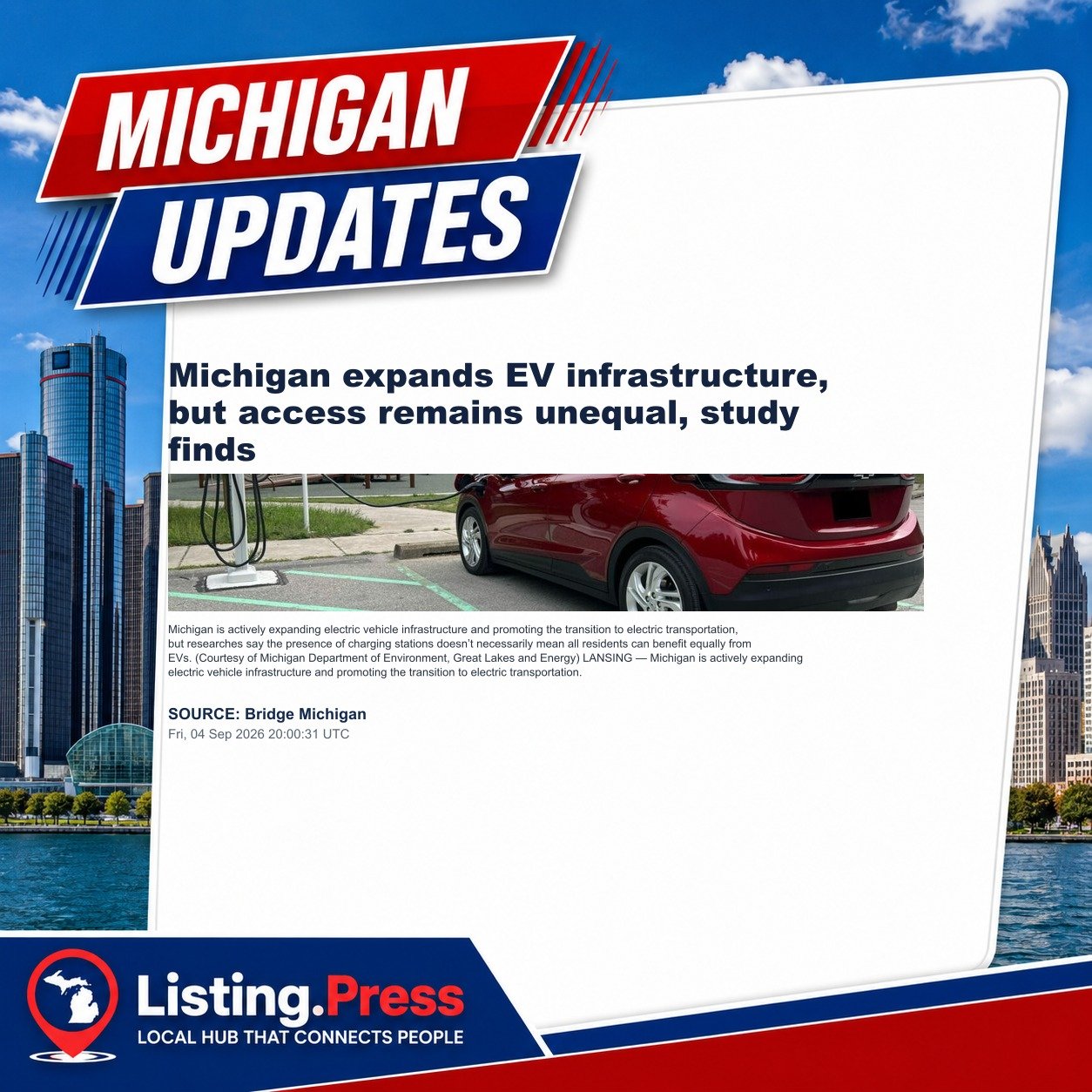 Michigan expands EV infrastructure, but access remains unequal, study finds