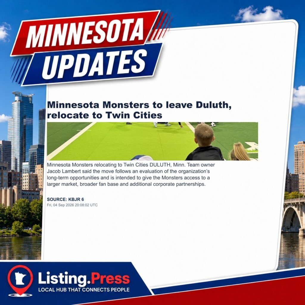 Minnesota Monsters to leave Duluth, relocate to Twin Cities
