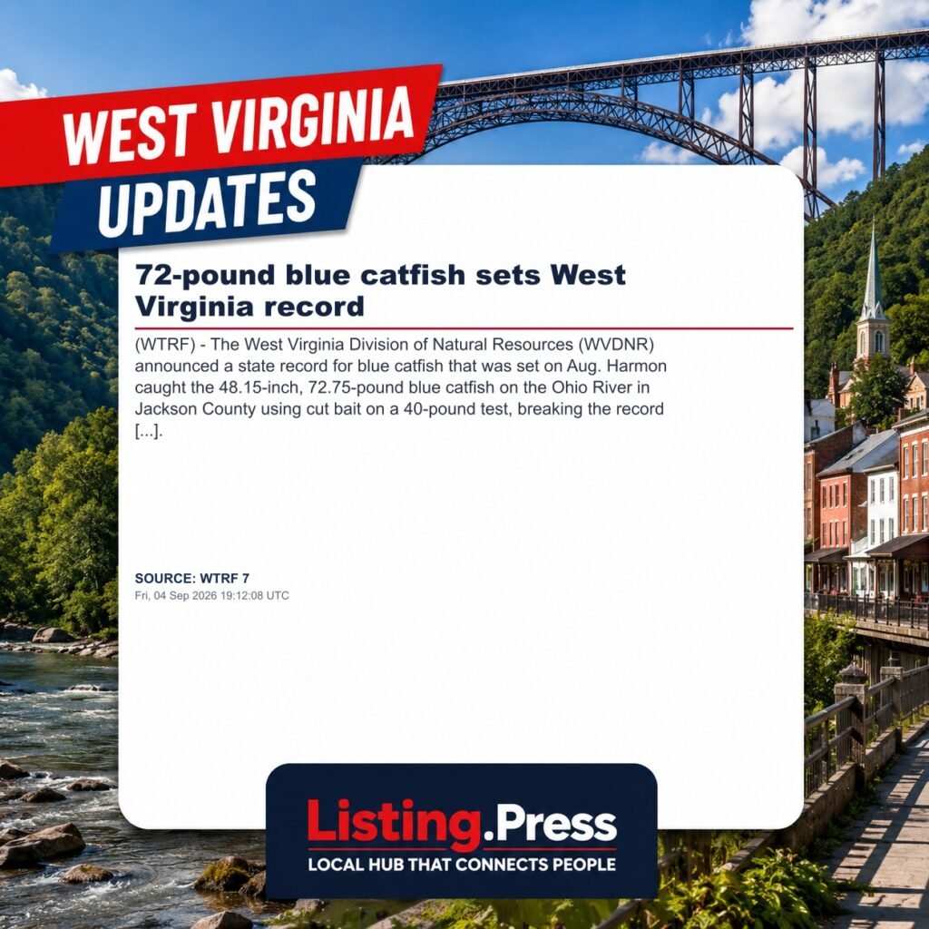 72-pound blue catfish sets West Virginia record