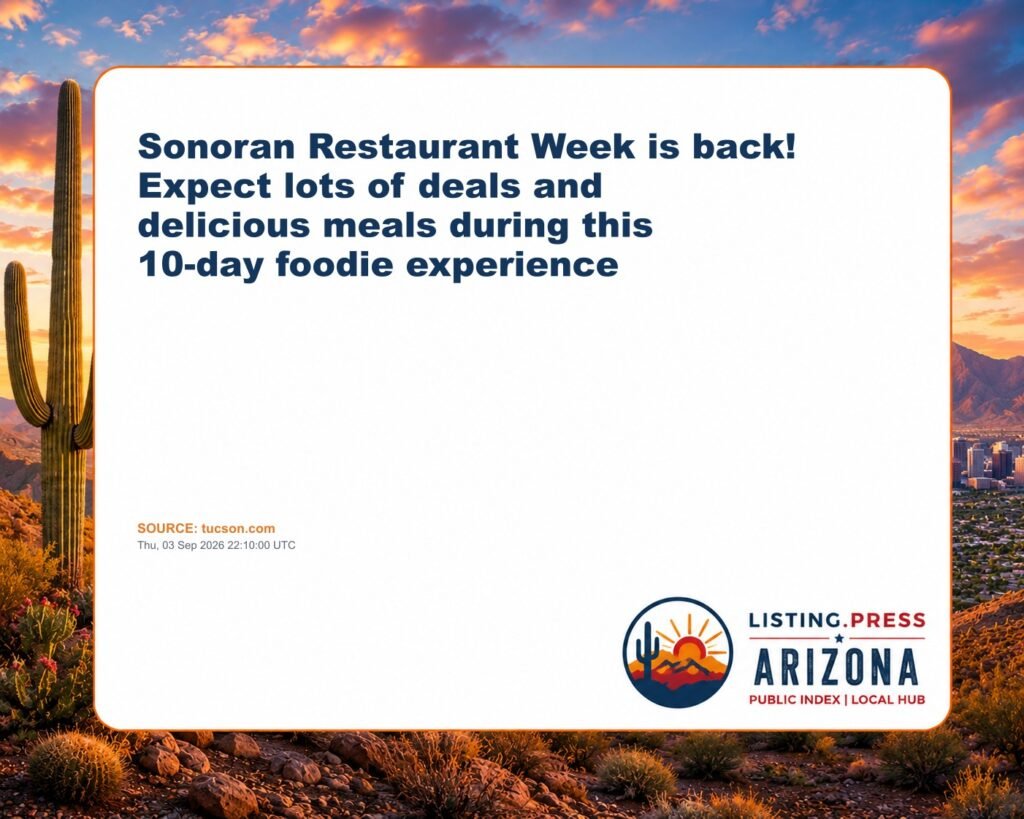 Sonoran Restaurant Week is back! Expect lots of deals and delicious meals during this 10-day foodie experience