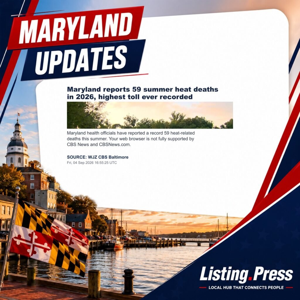Maryland reports 59 summer heat deaths in 2026, highest toll ever recorded