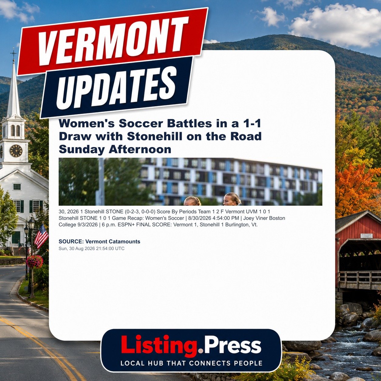 Women's Soccer Battles in a 1-1 Draw with Stonehill on the Road Sunday Afternoon