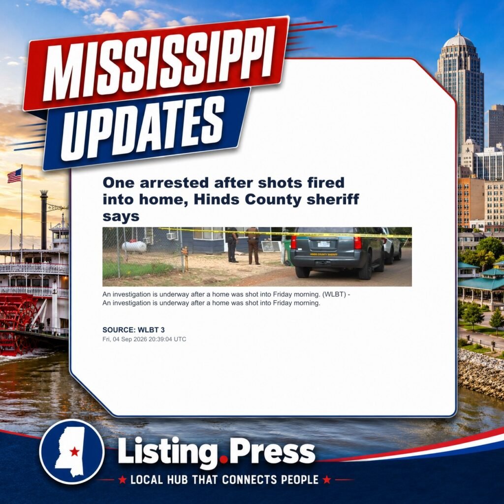 One arrested after shots fired into home, Hinds County sheriff says