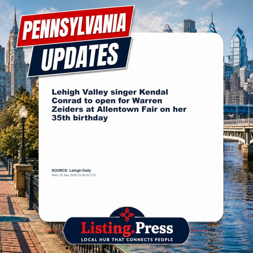 Lehigh Valley singer Kendal Conrad to open for Warren Zeiders at Allentown Fair on her 35th birthday