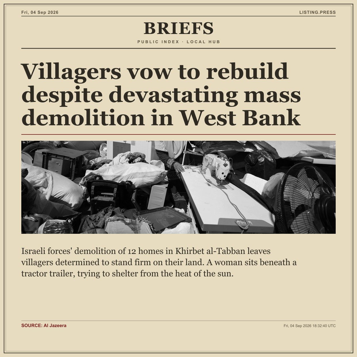 Villagers vow to rebuild despite devastating mass demolition in West Bank