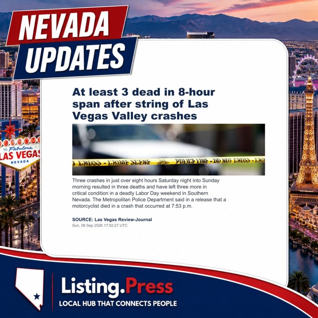 At least 3 dead in 8-hour span after string of Las Vegas Valley crashes