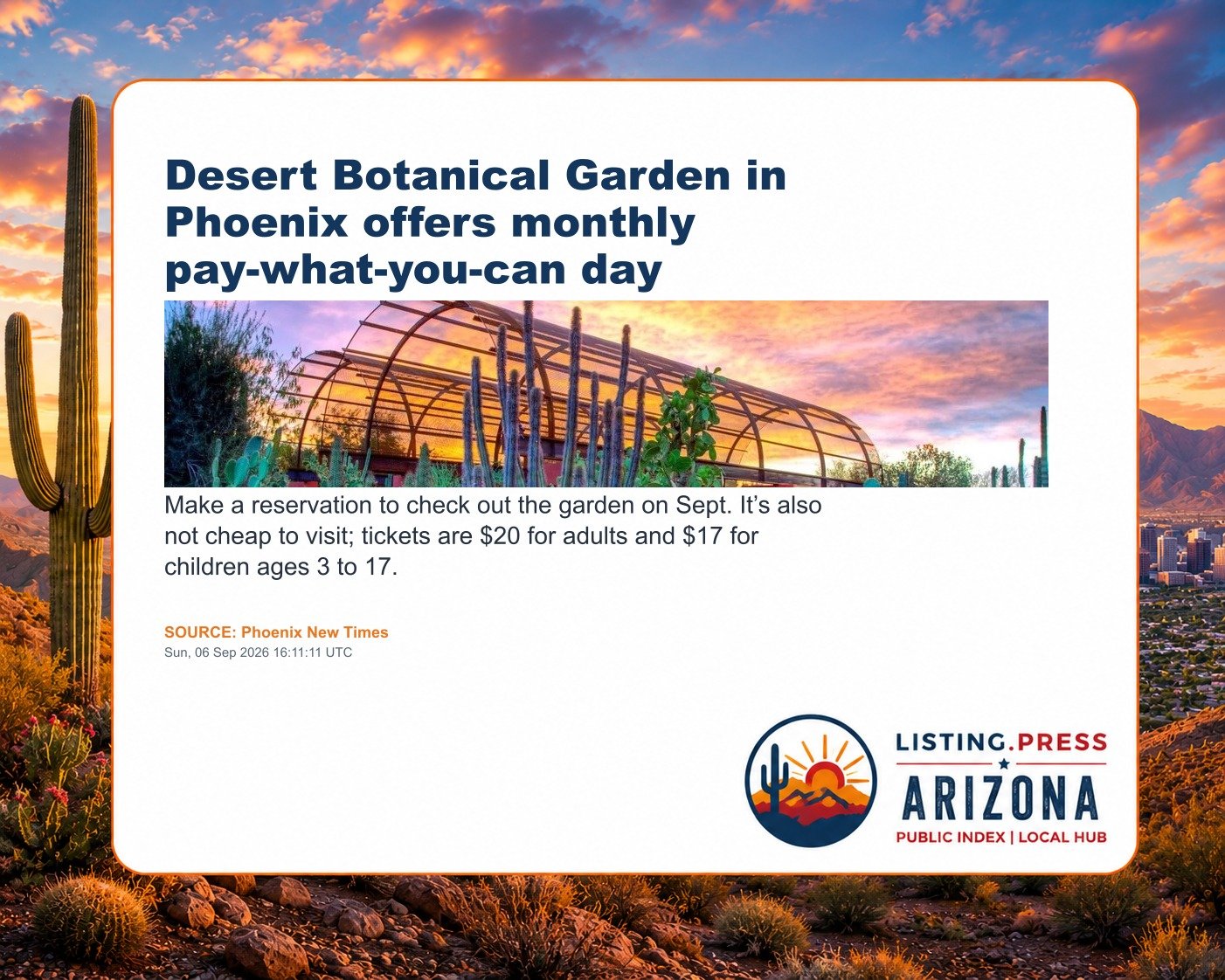 Desert Botanical Garden in Phoenix offers monthly pay-what-you-can day