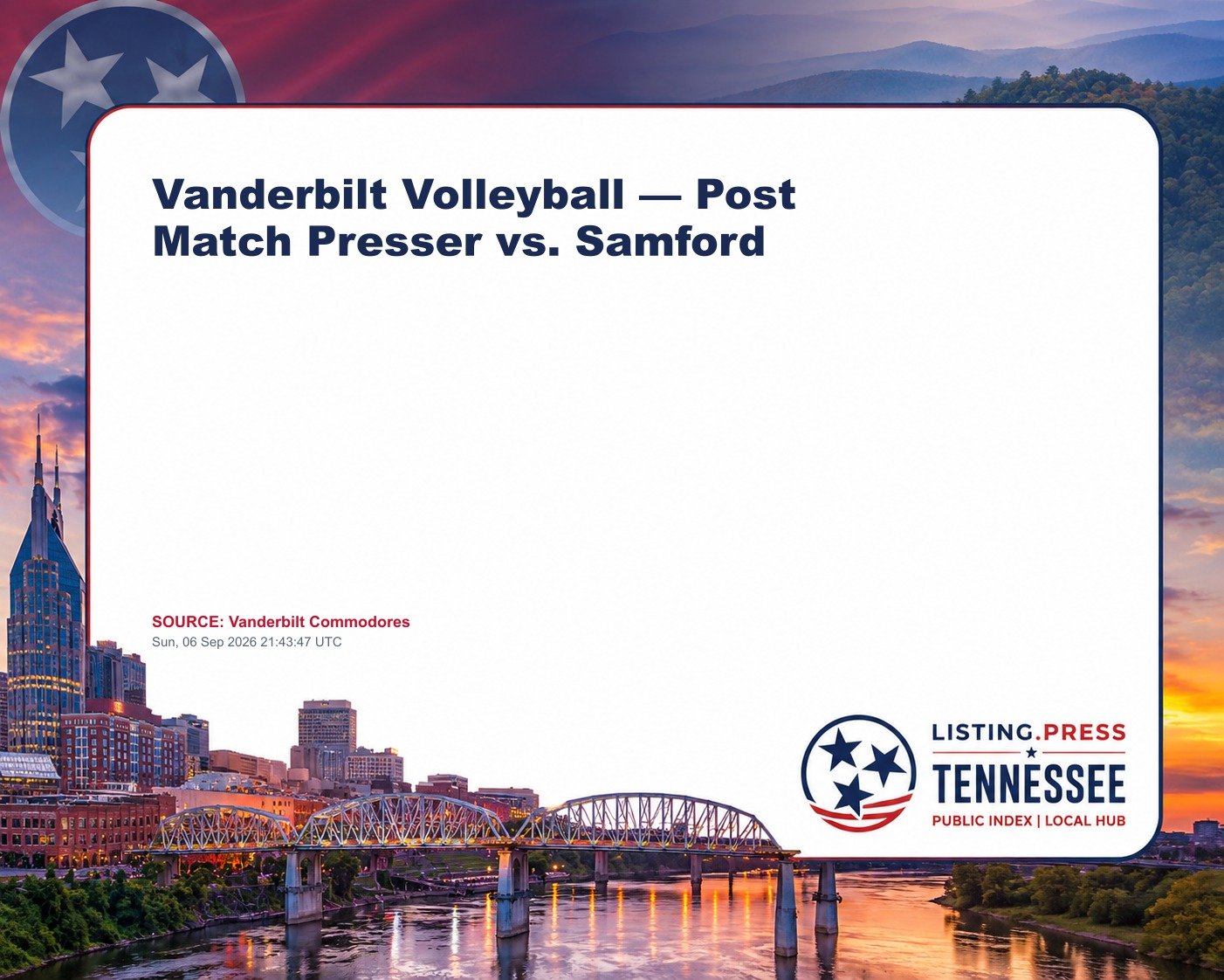 Vanderbilt Volleyball — Post Match Presser vs. Samford