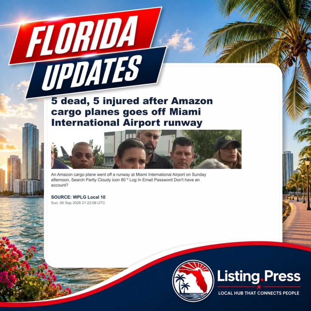 5 dead, 5 injured after Amazon cargo planes goes off Miami International Airport runway