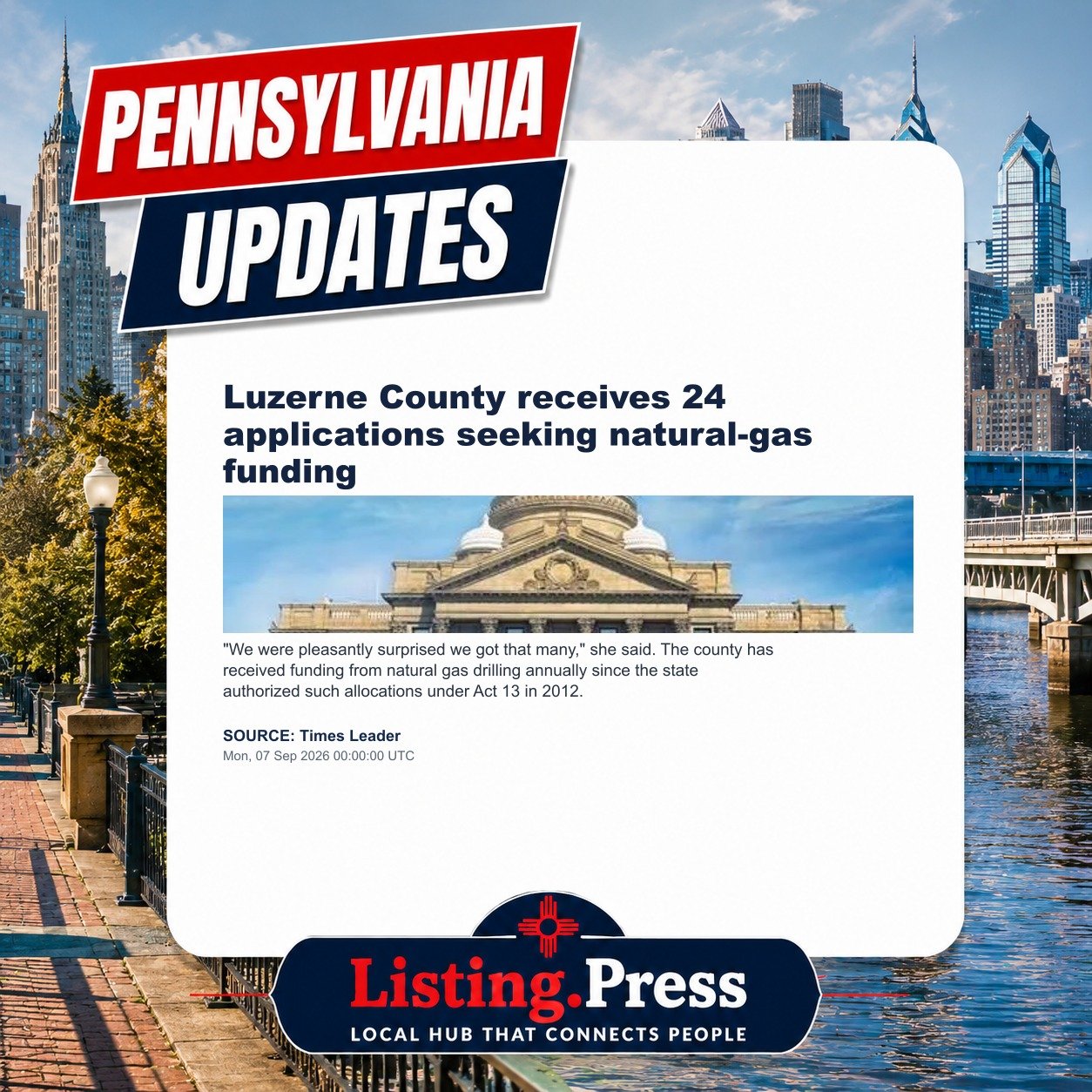 Luzerne County receives 24 applications seeking natural-gas funding