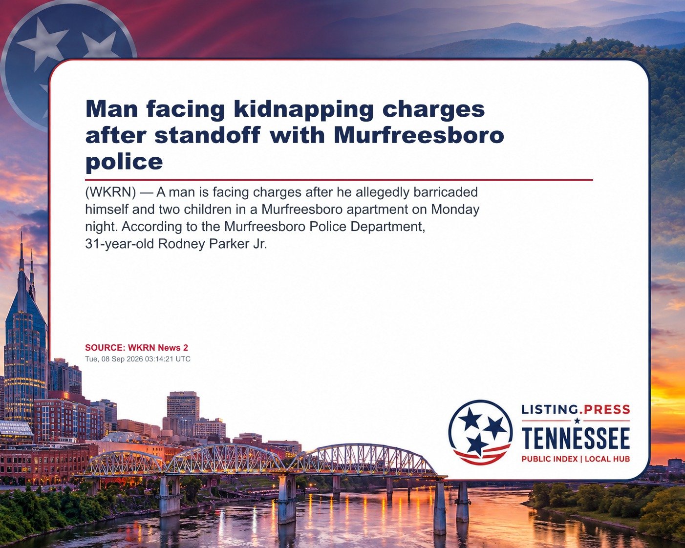 Man facing kidnapping charges after standoff with Murfreesboro police