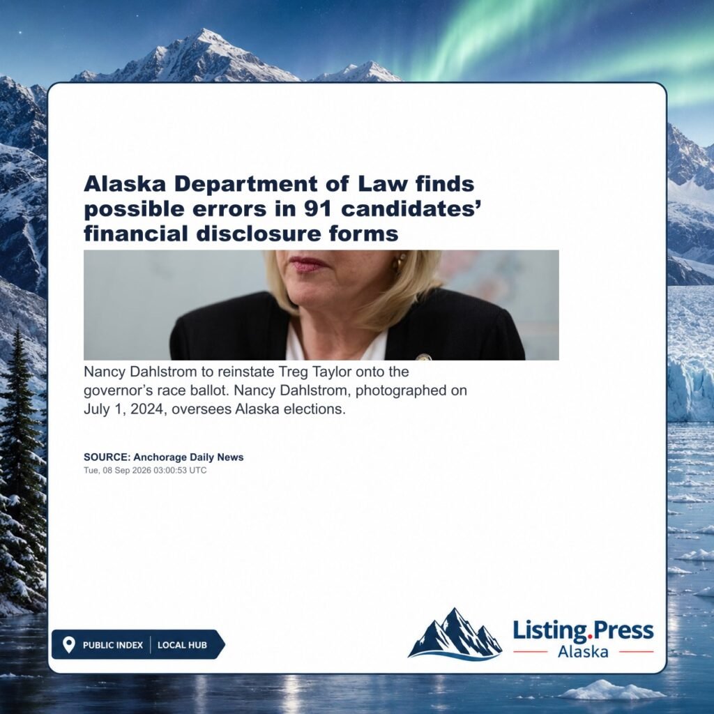 Alaska Department of Law finds possible errors in 91 candidates’ financial disclosure forms