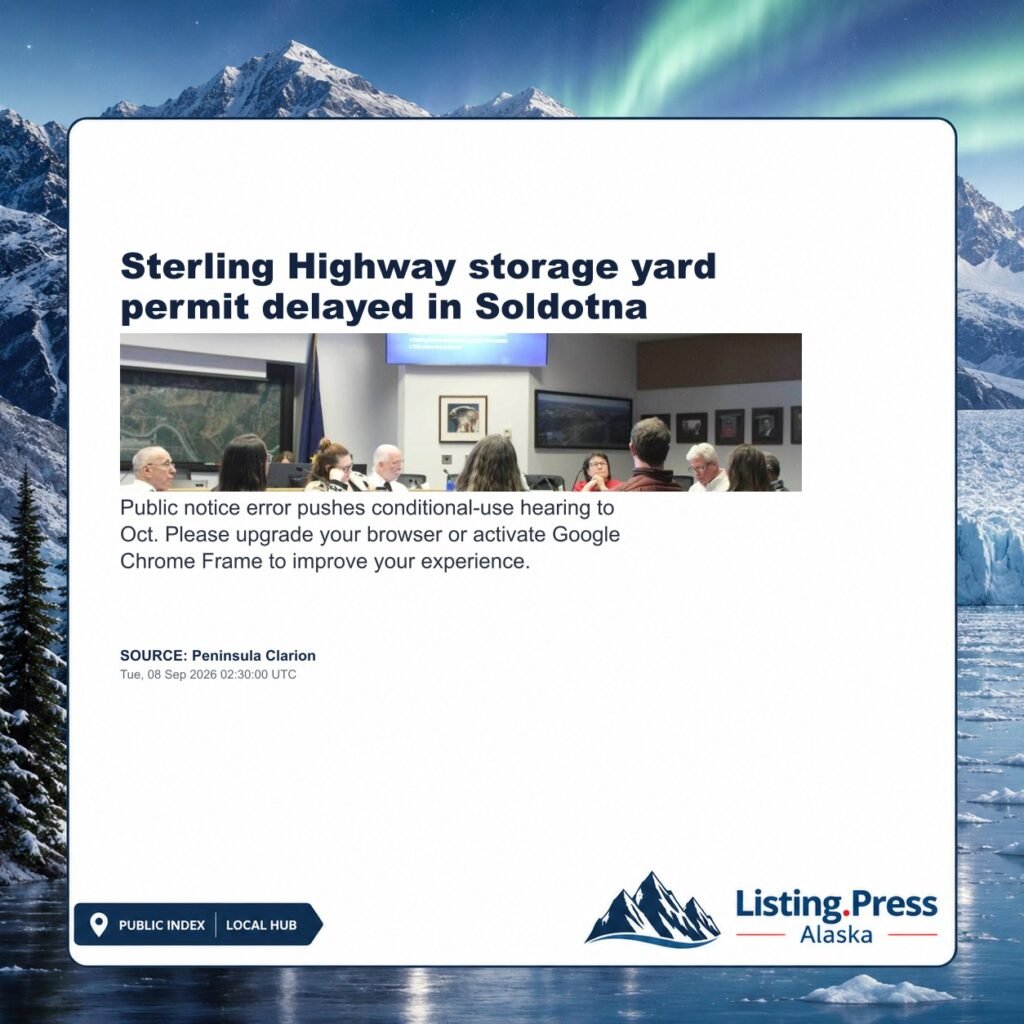 Sterling Highway storage yard permit delayed in Soldotna