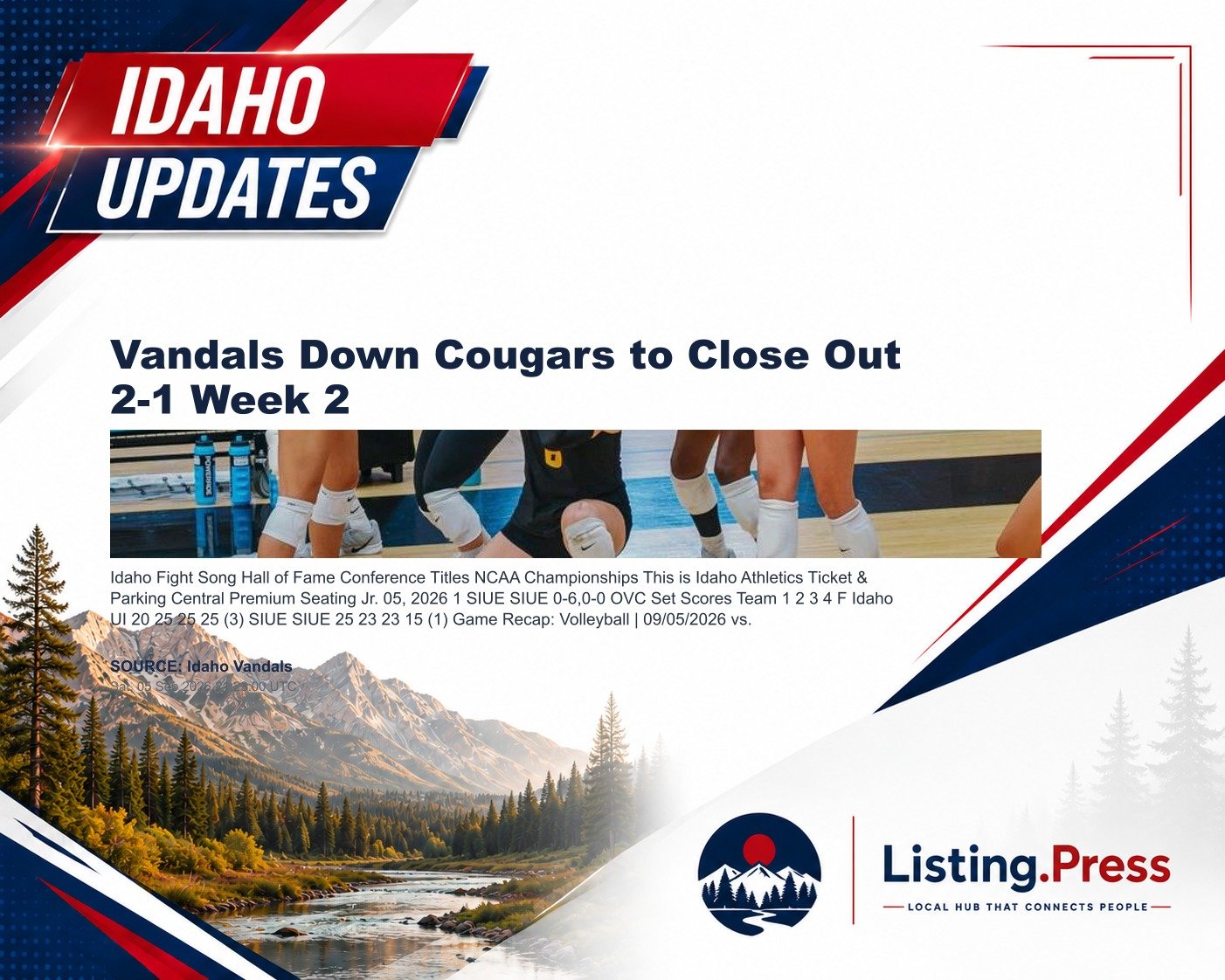 Vandals Down Cougars to Close Out 2-1 Week 2