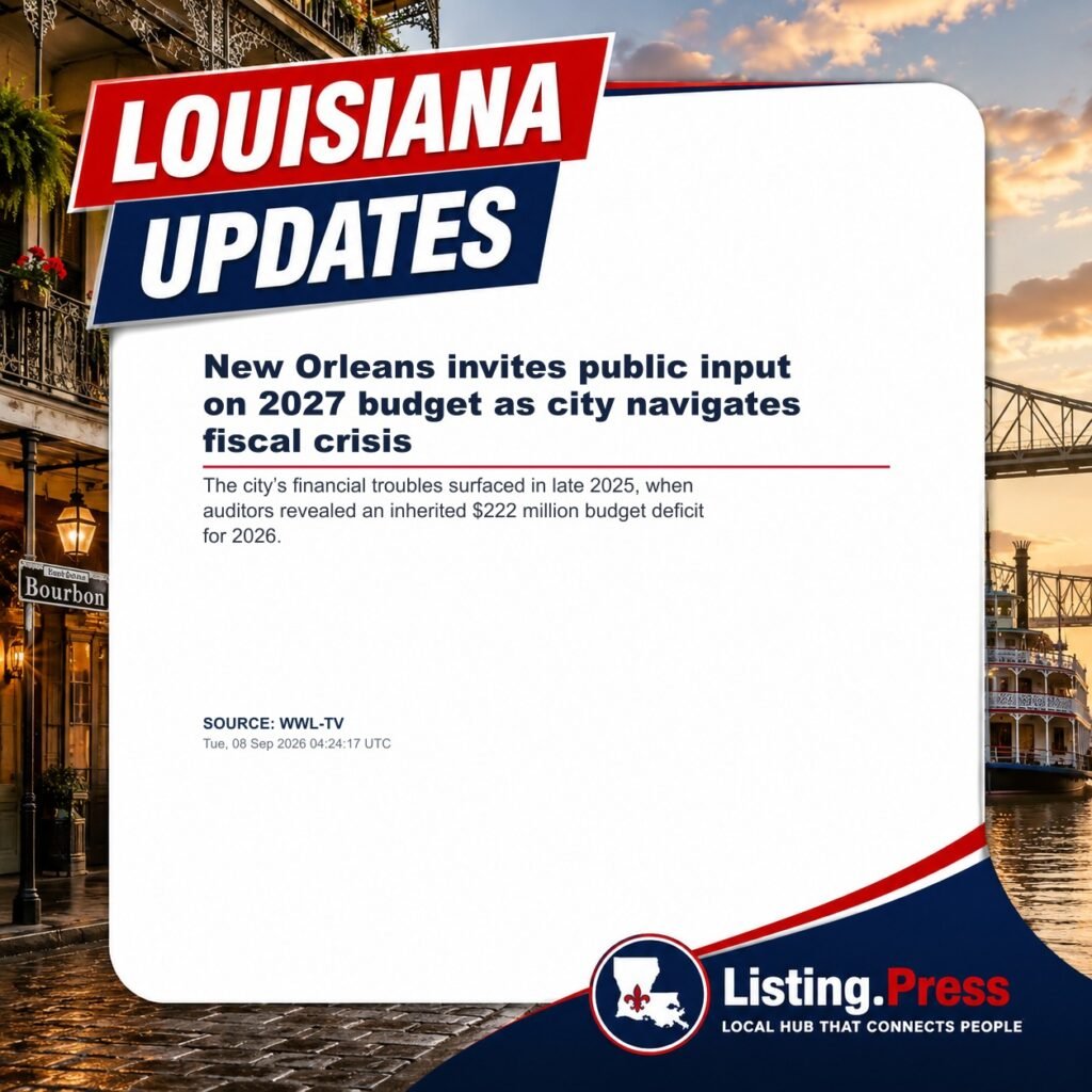 New Orleans invites public input on 2027 budget as city navigates fiscal crisis