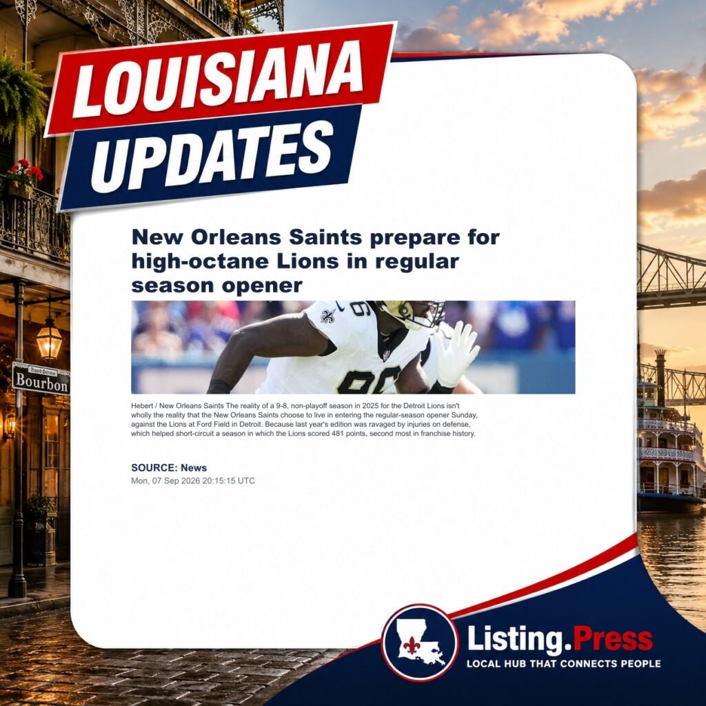 New Orleans Saints prepare for high-octane Lions in regular season opener