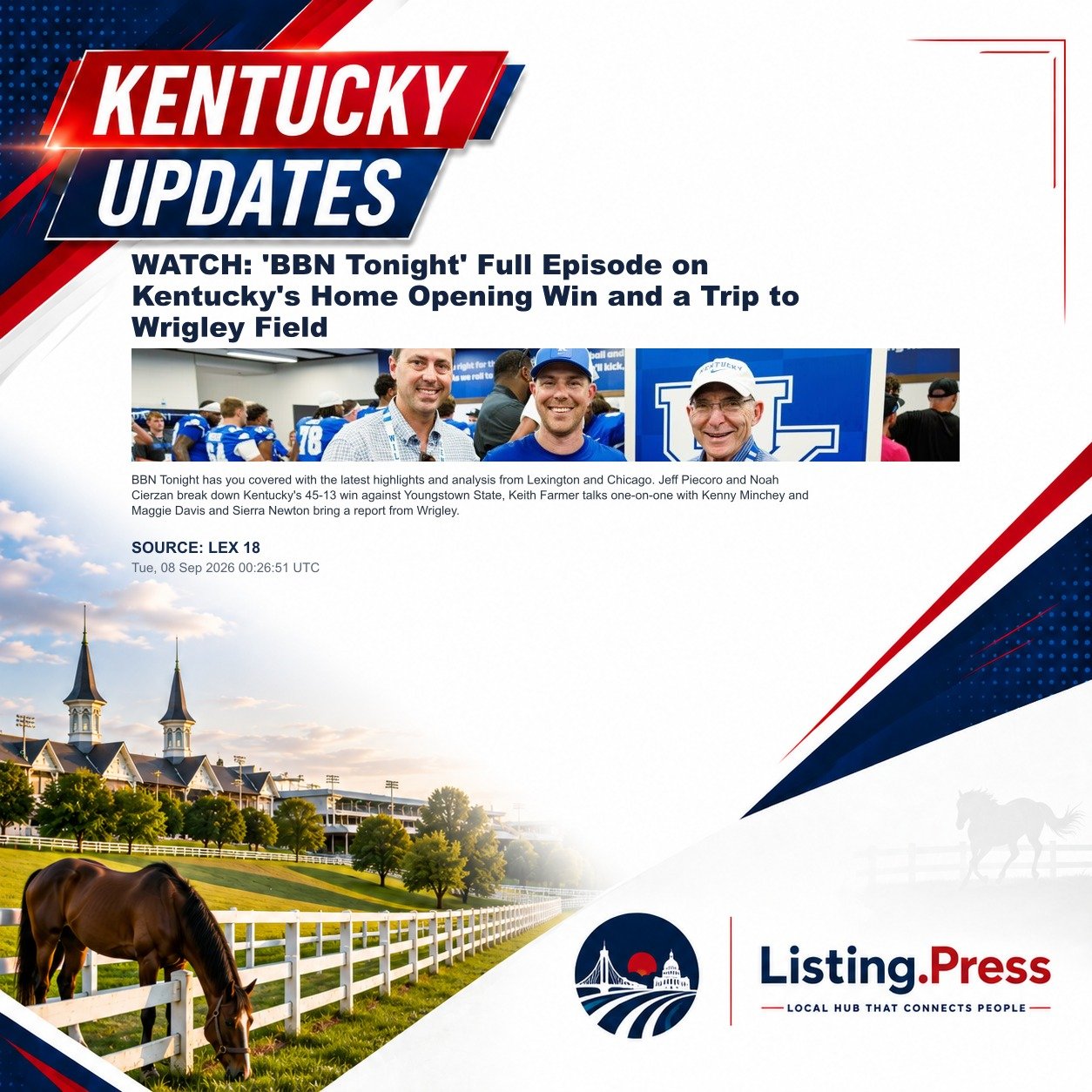 WATCH: 'BBN Tonight' Full Episode on Kentucky's Home Opening Win and a Trip to Wrigley Field