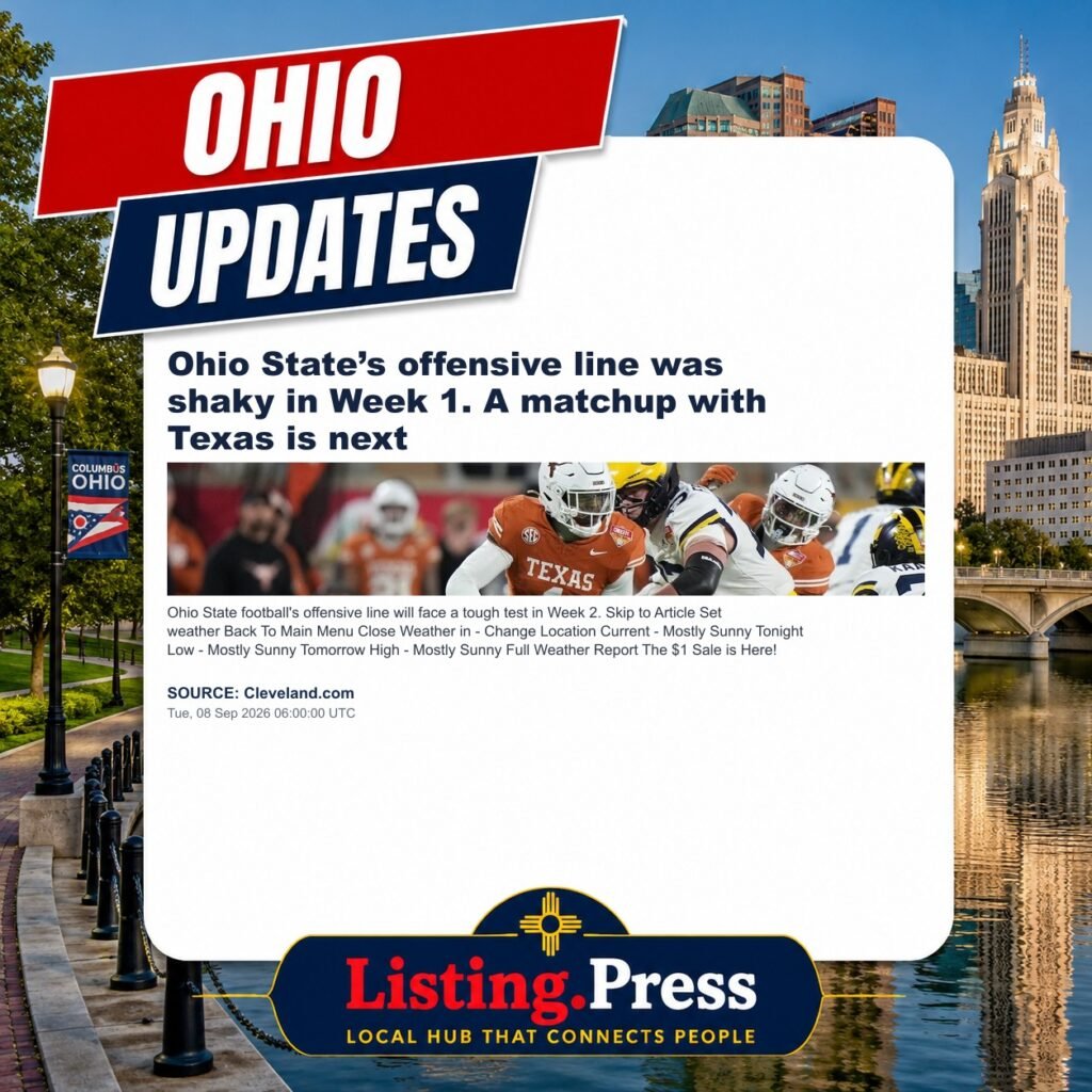 Ohio State’s offensive line was shaky in Week 1. A matchup with Texas is next