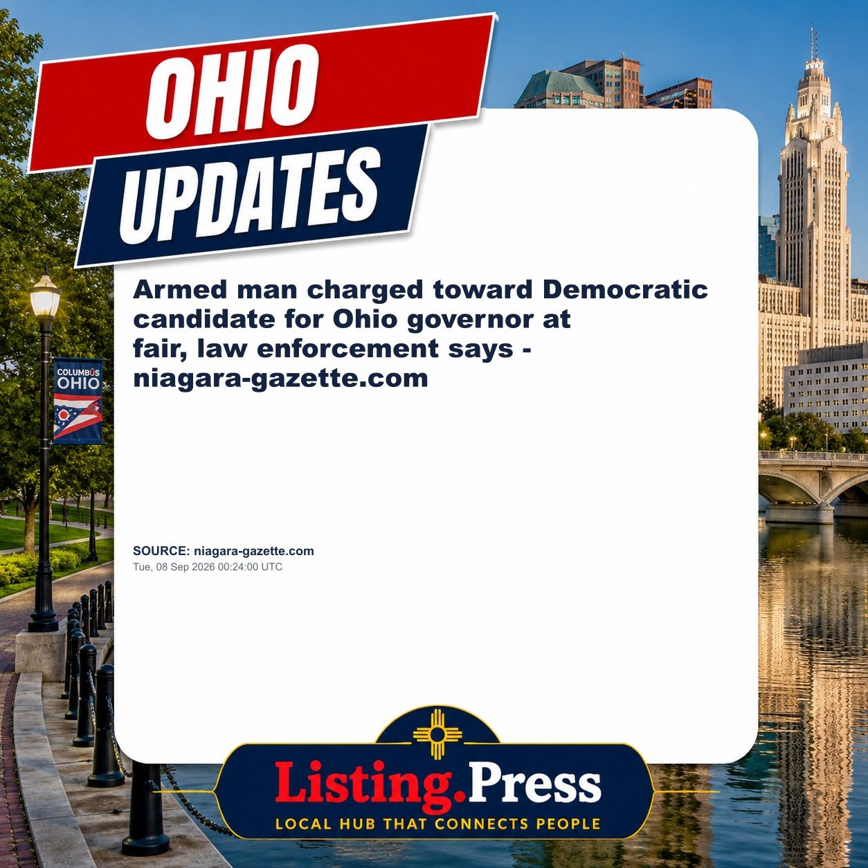Armed man charged toward Democratic candidate for Ohio governor at fair, law enforcement says - niagara-gazette.com