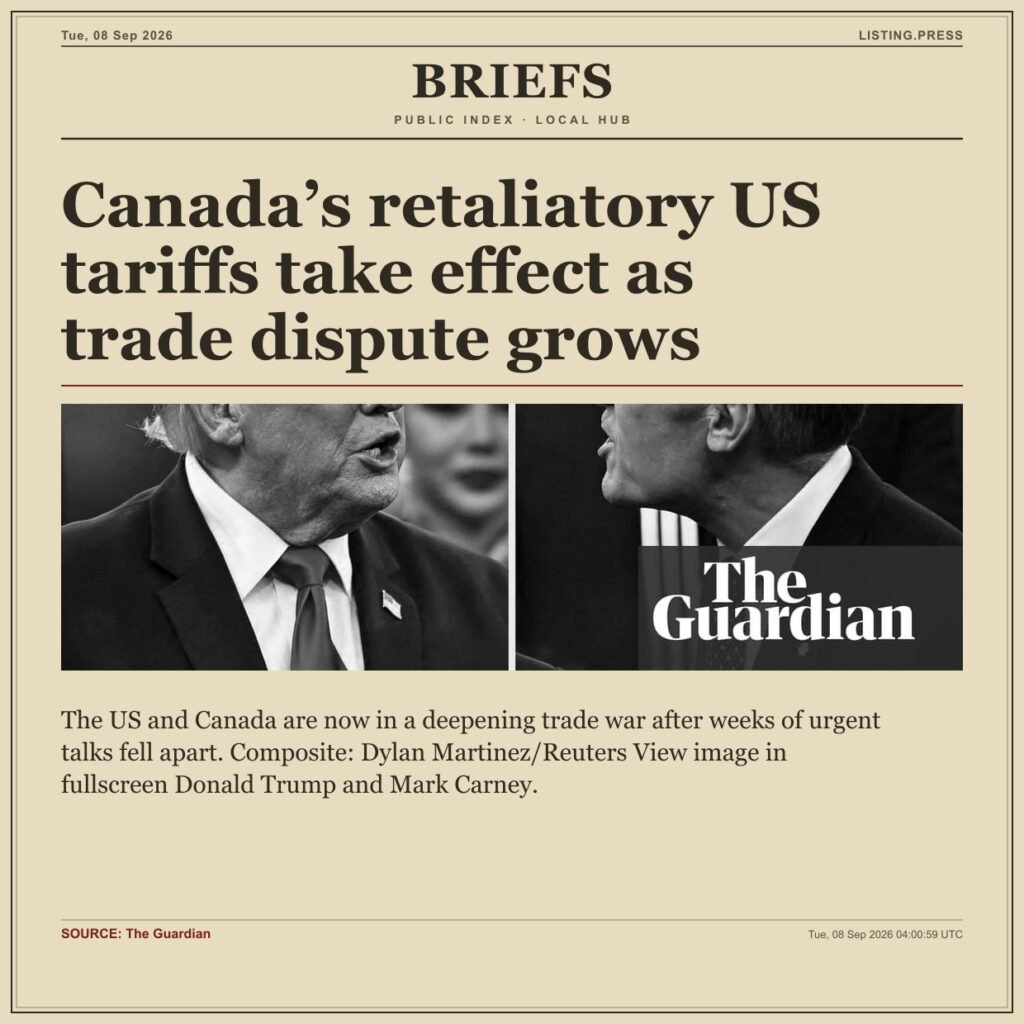 Canada’s retaliatory US tariffs take effect as trade dispute grows