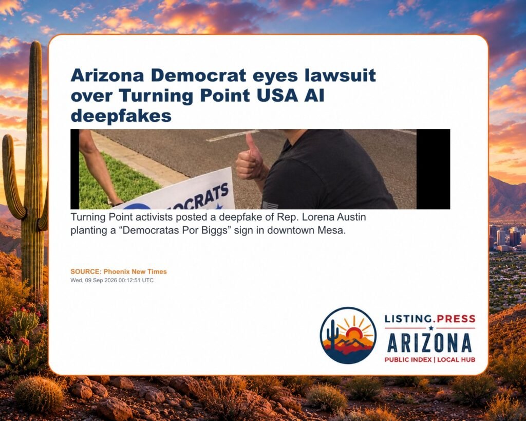 Arizona Democrat eyes lawsuit over Turning Point USA AI deepfakes