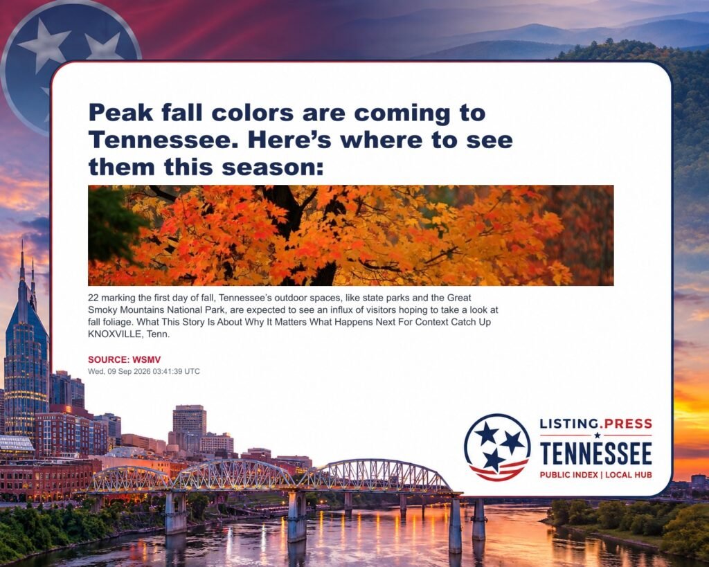 Peak fall colors are coming to Tennessee. Here’s where to see them this season: