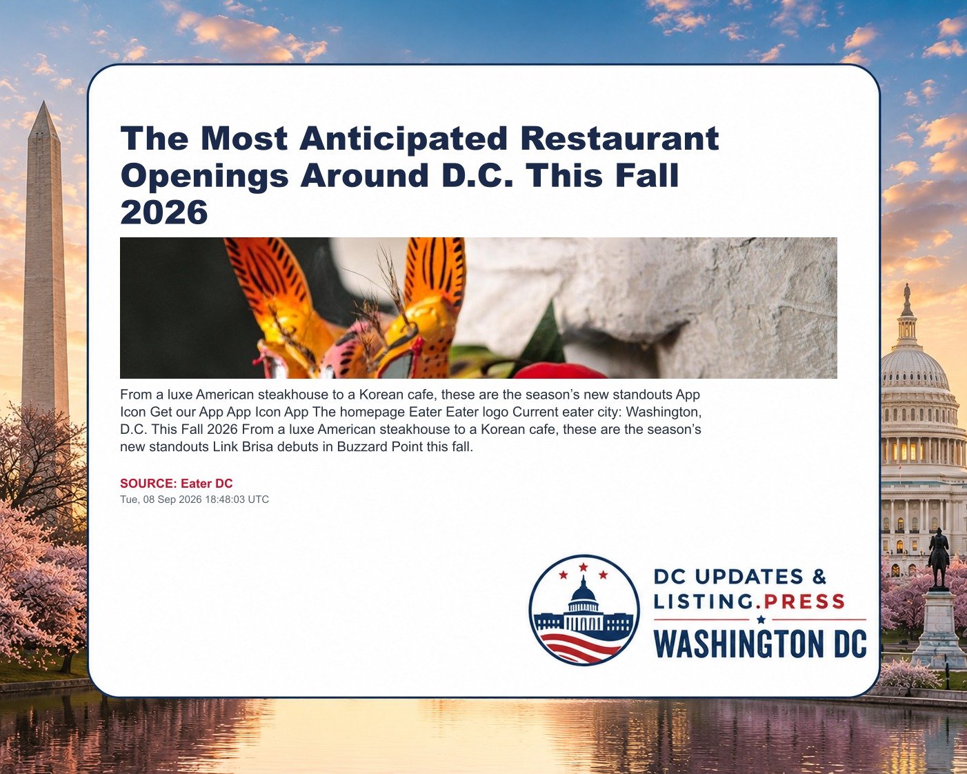 The Most Anticipated Restaurant Openings Around D.C. This Fall 2026