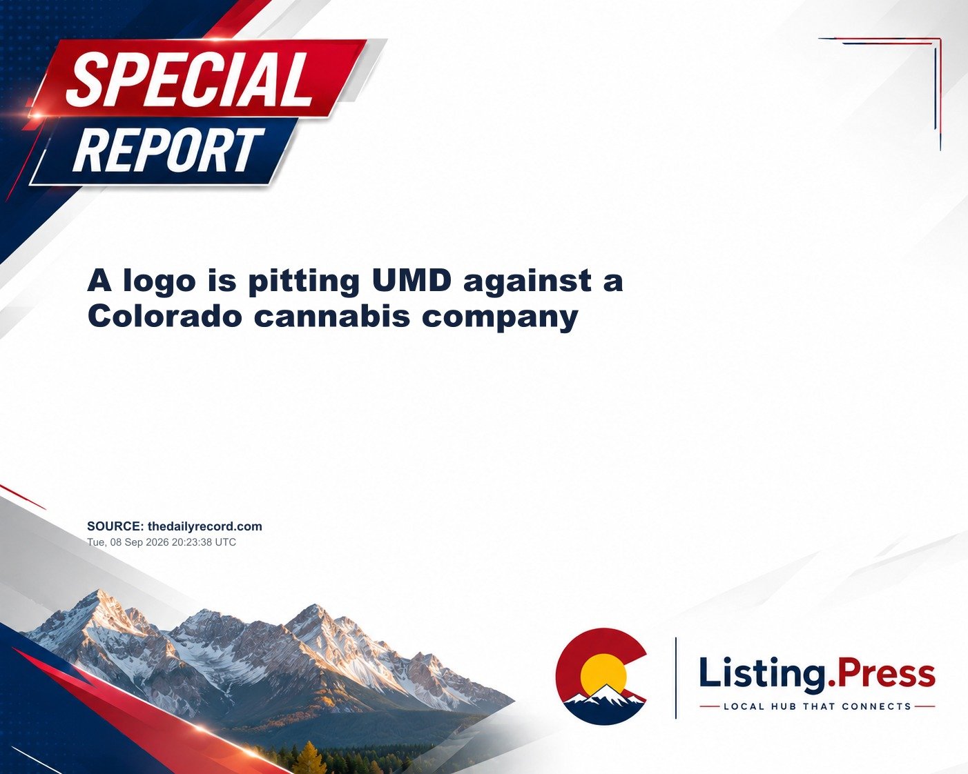 A logo is pitting UMD against a Colorado cannabis company