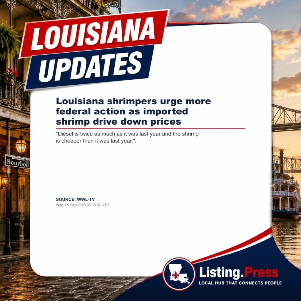 Louisiana shrimpers urge more federal action as imported shrimp drive down prices