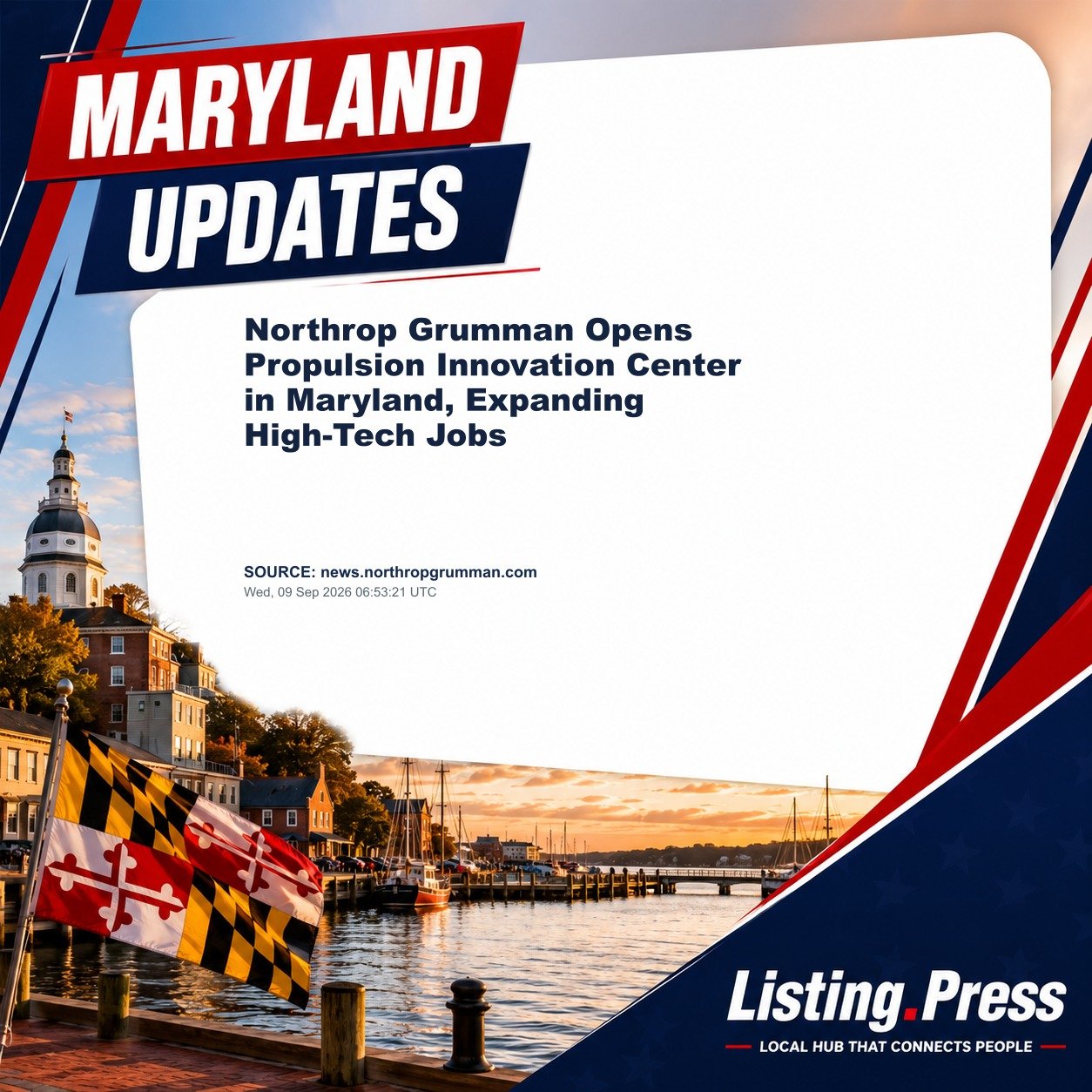Northrop Grumman Opens Propulsion Innovation Center in Maryland, Expanding High-Tech Jobs