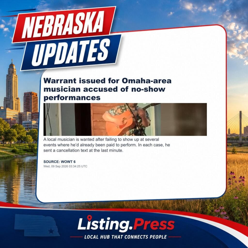 Warrant issued for Omaha-area musician accused of no-show performances